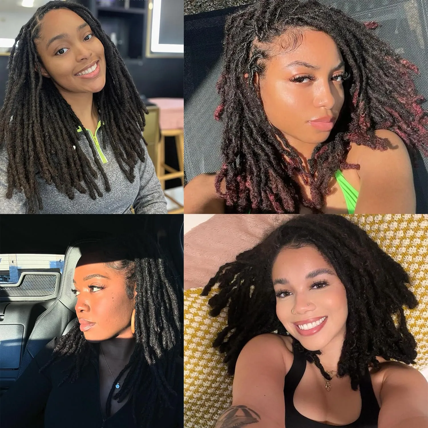 0.4 cm Loc Extensions 8 Inch 30 StrHuman Hair Dreadlock Extension 100% FUll Handmade Human Hair Dread Extension for Man/Woman/Kids Human Hair Locs Can be Curly and Dyed