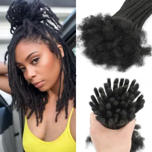 0.4 cm Loc Extensions 8 Inch 30 StrHuman Hair Dreadlock Extension 100% FUll Handmade Human Hair Dread Extension for Man/Woman/Kids Human Hair Locs Can be Curly and Dyed