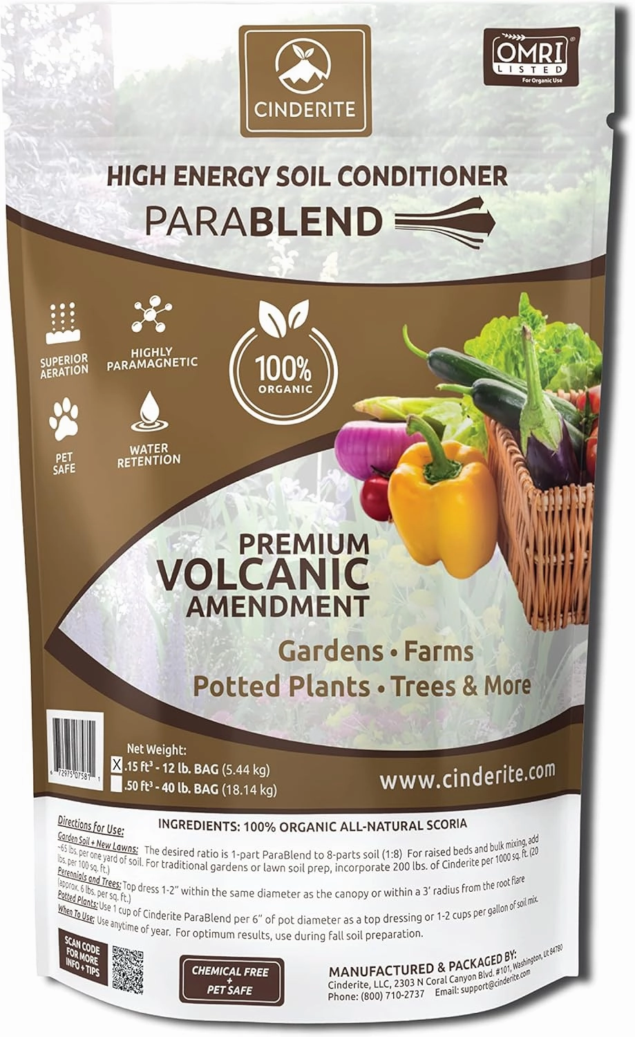 100% Natural Soil Conditioner Amendment for Indoor, Outdoor Plants & Gardens - Volcanic Soil Additive stimulates Soil Micro-Organism Activity. Safe Around Children and Pets – 12 lb. Bag