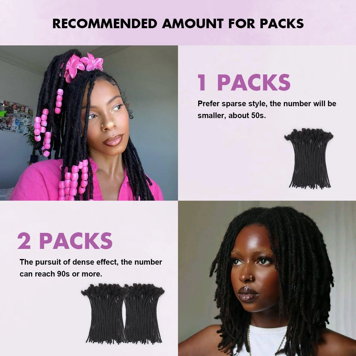 10 inch 50 Strands Loc Extensions Human Hair, 0.4cm Width 100% Human Hair Dreadlock Extensions for Men/Women, Can be Dyed Soft Dreads Extensions,27#Brown