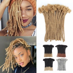 10 inch 50 Strands Loc Extensions Human Hair, 0.4cm Width 100% Human Hair Dreadlock Extensions for Men/Women, Can be Dyed Soft Dreads Extensions,27#Brown