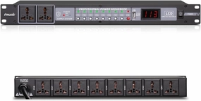 10-Outlet Power Sequencer Conditioner, 3000W Rack Power Conditioner with Independent Power Switch Surge Protector LCD Display, Ideal for Studio and Home Theater Sound System