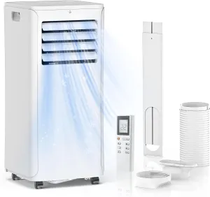 12,000 BTU Portable Air Conditioners - 3-in-1 Cooling Unit with Dehumidifier, Fan & AC Modes - Ac Units Cools Up to 550 Sq.Ft - 24-Hour Timer, Remote Control & Window Kit Included - White