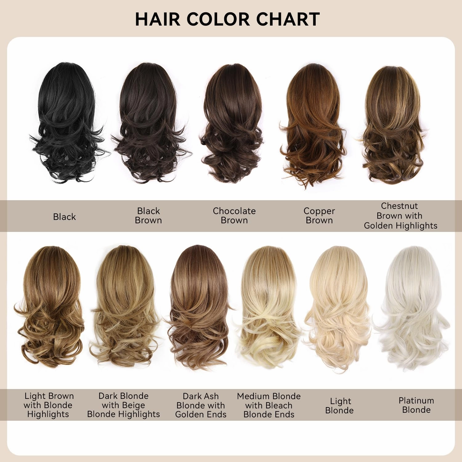 14 Inch Ponytail Extension - Clip in Ponytail Hair Extensions, Curly Wavy Pony Tails Hair Extensions, Synthetic Claw Clip Ponytail Extension for Women (Color: Chestnut Brown With Golden Highlights)