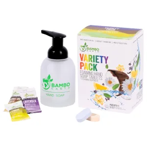 18 Pack Natural Foaming Hand Soap Tablets - Soft Moisturizing Handwash Tab Refills - 1 Tablet = 9 Oz Refillable Liquid Wash Foam Handsoap - Eco-Friendly Paper Softsoap Refill Tabs (Dispenser   6 Tabs)