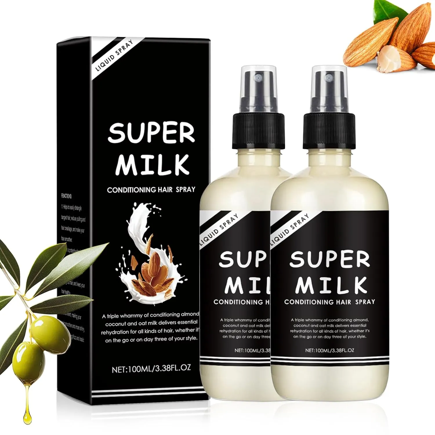 2PC Super Milk Conditioning Hair Primer, Super Milk Lush, Lush Supermilk Conditioning Hair Primer, Nourishing & Smooth, Suitable for All Types