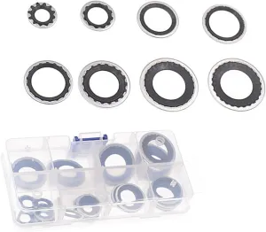 30 PCS A/C Gasket, Air Conditioning Compressor High Temperature Resistant Repair Gasket, Multi-specification Cooling Pump Leak-proof Sealing O-ring Replacement, for Most Cars Trucks (Black)
