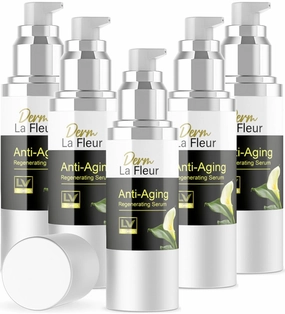 5 Pack - Derm La Fleur Anti- Aging Serum - Derm La Fleur Plus, Derm La Fleur Luxe 5 Bottles Serum For 5 Months, Derma Fleur Moisturizing Skin Conditioner.