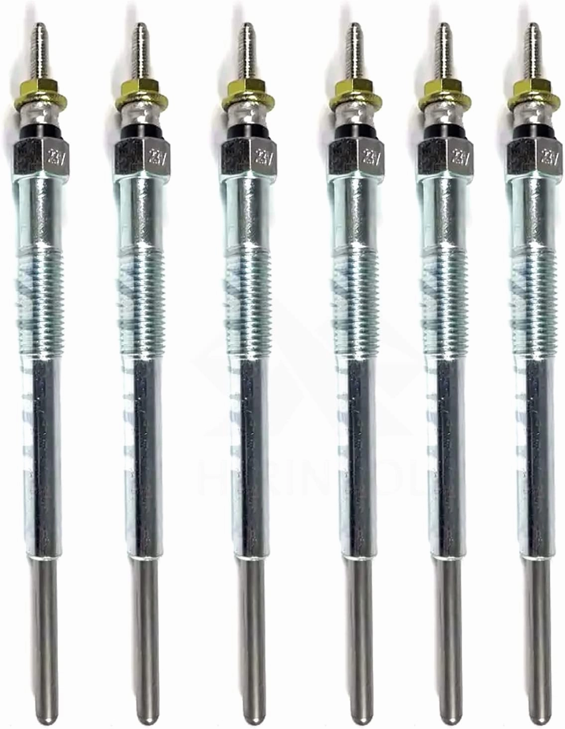 6pcs 6D16 6D16T 6D16-2AT 24V Glow Plugs Set for Mitsubishi Kobelco SK330 Kato Excavator Crane