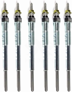 6pcs 6D16 6D16T 6D16-2AT 24V Glow Plugs Set for Mitsubishi Kobelco SK330 Kato Excavator Crane