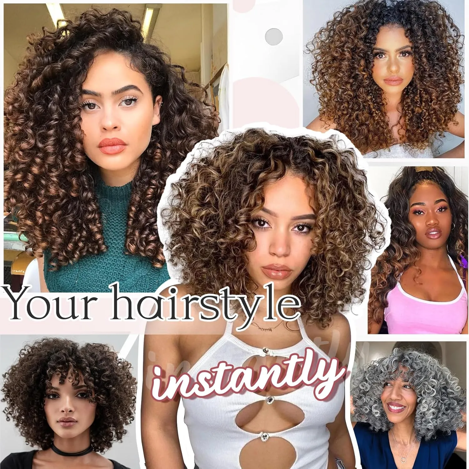 7 Packs Gogo Curl Crochet Hair for Women 8 Inch Pre-Twisted Curly Crochet Hair Pre Looped Deep Ocean Water Wave Beach Curl Crochet Braids Synthetic Braiding Hair Extensions (8 Inch, 1B/4/30)