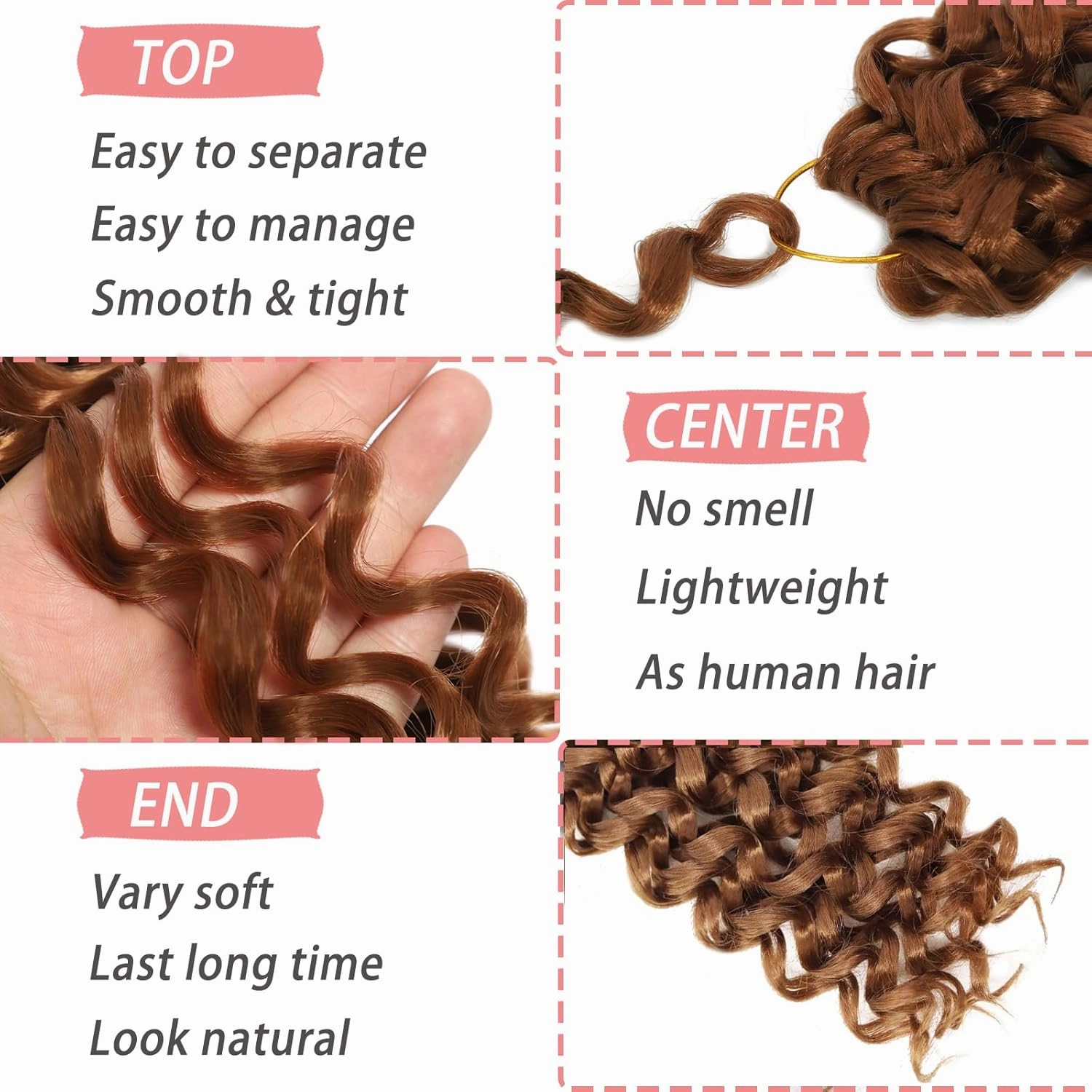 7 Packs Gogo Curl Crochet Hair 12 Inch Short Curly Crochet Hair for Women Water Wave Beach Curl Deep Twist Crochet Braids Synthetic Braiding Hair Extensions (12 Inch, 30#)