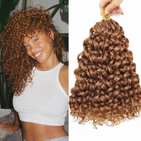 7 Packs Gogo Curl Crochet Hair 12 Inch Short Curly Crochet Hair for Women Water Wave Beach Curl Deep Twist Crochet Braids Synthetic Braiding Hair Extensions (12 Inch, 30#)