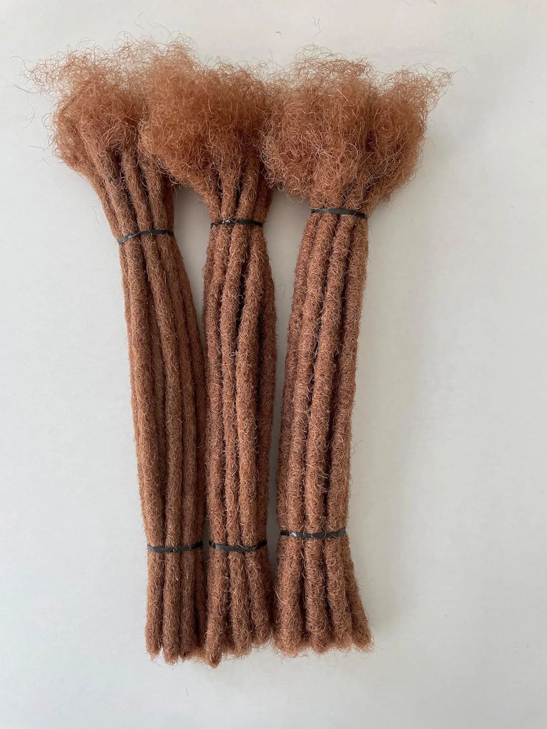 8 Inch 30 Str Loc Extensions Human Hair 100% Handmade Permanent Dreadlock Extensions for Women Men Can Be Curled and Bleached Loc Extension with Needle(0.6cm Width 30#)