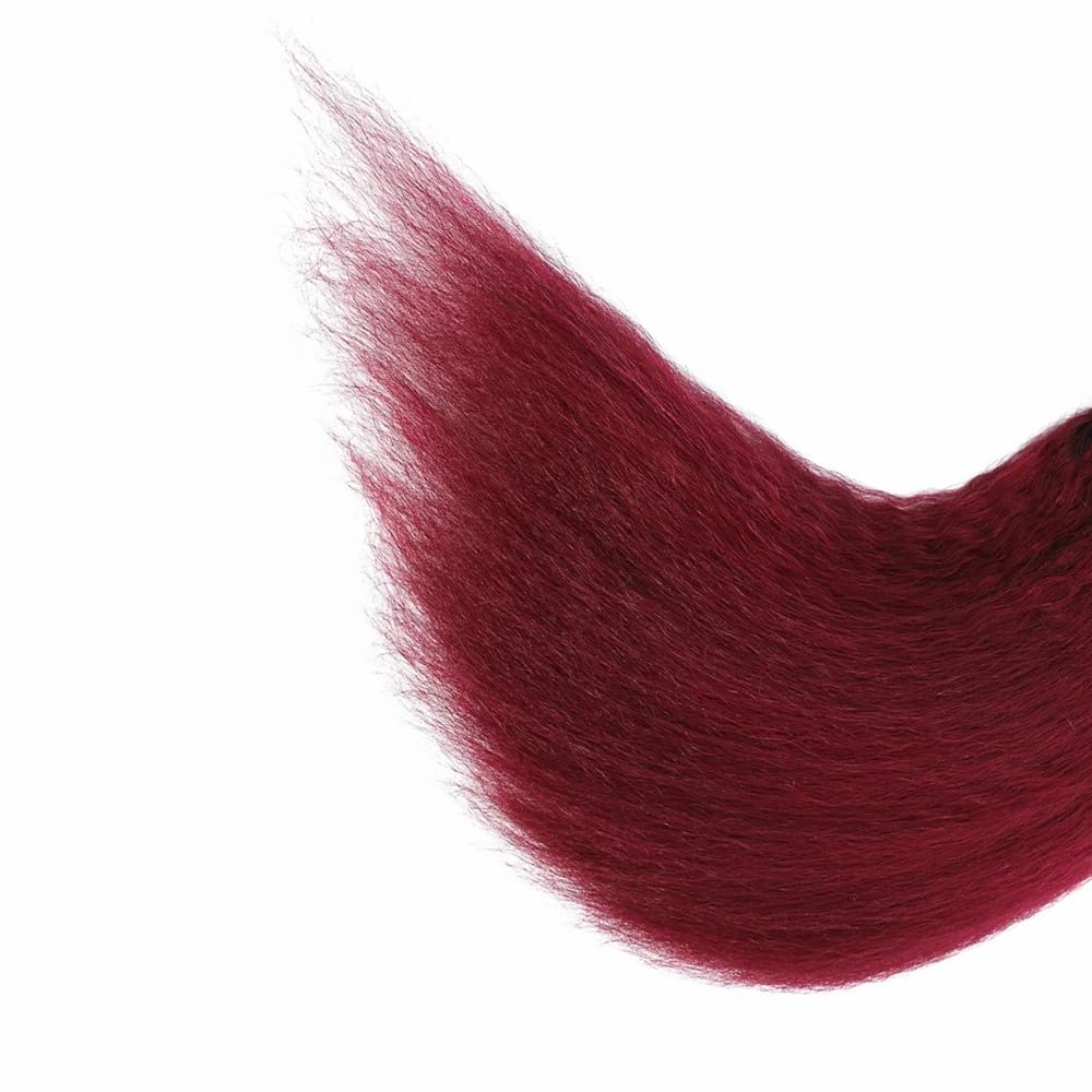 99J Human Hair Bundles Burgundy Kinky Straight Bundles Red Yaki Human Hair Bundle 20 20 20 inch 99j Yaki Straight Bundle