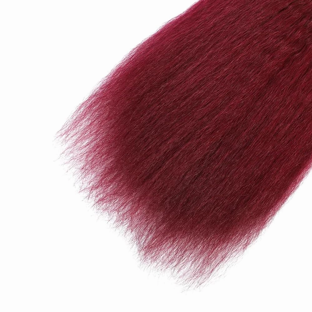 99J Human Hair Bundles Burgundy Kinky Straight Bundles Red Yaki Human Hair Bundle 20 20 20 inch 99j Yaki Straight Bundle