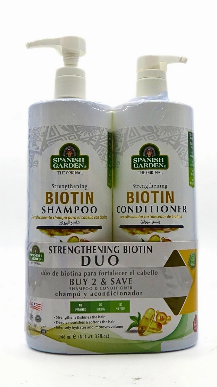 | Hair Strengthening Biotin Shampoo & Conditioner Set, 2 Pound (Pack of 1), White