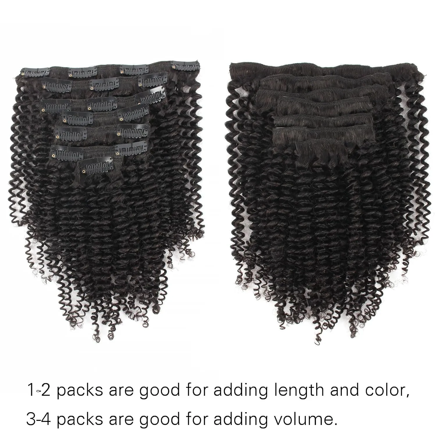 ABH AMAZINGBEAUTY HAIR Kinky Clip ins Virgin Hair Kinky Curly Clip in Hair Extensions 3C Curly Hair for Black Girl Real Remy Hair Afro Kinky Curly Clip in 20 Inch Thick Kinky Clip-in 120g 7pcs