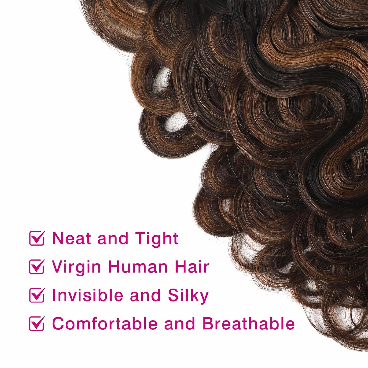 ABH AMAZINGBEAUTY HAIR Body Wave Clip in Extensions Real Human Hair Body Wave Clip ins Wave Hair Rooted Black Piano Natural Black #1B Fading into Light Auburn #30 Two Tone 120G 22 Inch