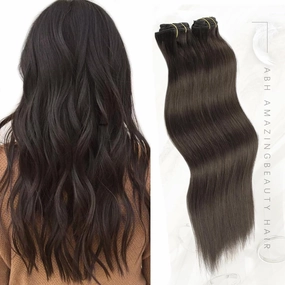 ABH AMAZINGBEAUTY HAIR Clip in Hair Extensions Real Human Hair Straight Hair Extensions Real Human Hair Clip ins Thick Double Weft Natural Black #1B Color 8pcs 14 Inch 120 Grams Per Set
