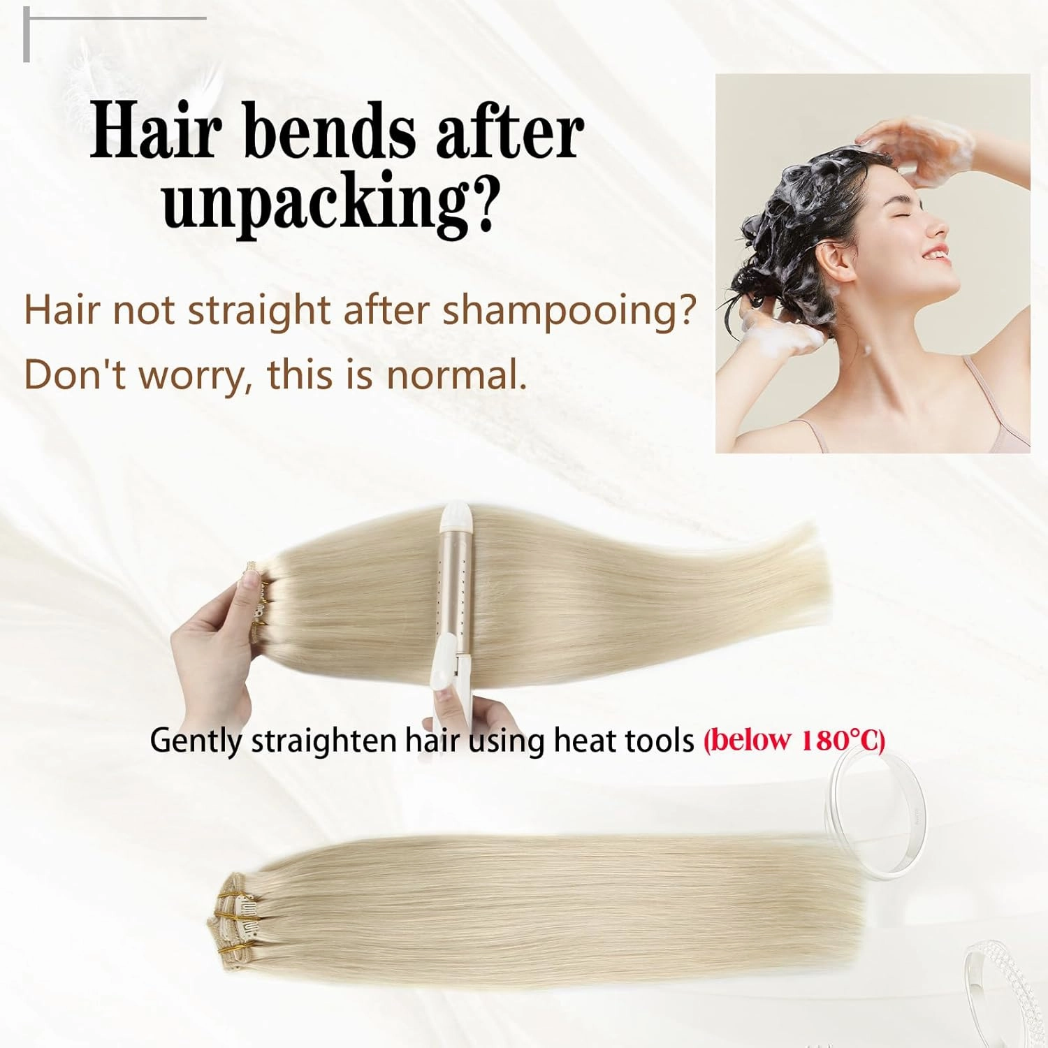 ABH AMAZINGBEAUTY HAIR Human Hair Extensions Clip ins Straight Clip in Hair Extensions Human Hair Ice Blonde Invisible Double Side Skin Wefts Clip ins 14 Inch #1000 White Blonde 8pcs 120G