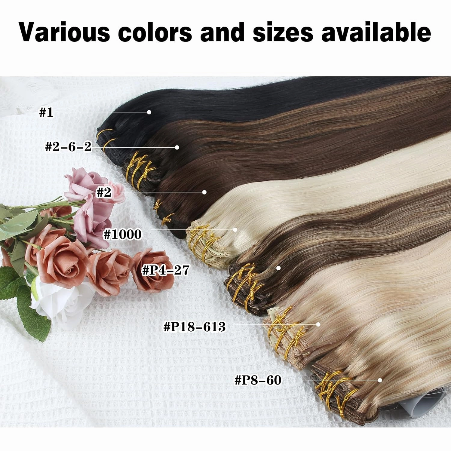 ABH AMAZINGBEAUTY HAIR Human Hair Extensions Clip ins Straight Clip in Hair Extensions Human Hair Ice Blonde Invisible Double Side Skin Wefts Clip ins 14 Inch #1000 White Blonde 8pcs 120G