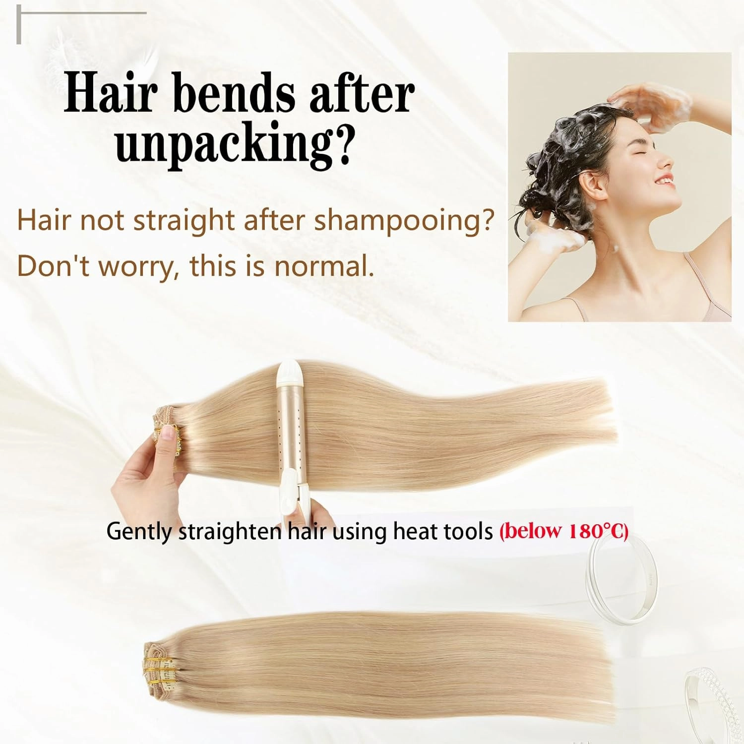 ABH AMAZINGBEAUTY HAIR Remy Hair Extensions Clip in Human Hair Dirty Blonde with Platinum Beach-Bleached Blonde P18-613 Clip in Hair Extensions Human Hair 14 Inch 8pcs/120g Straight Hair