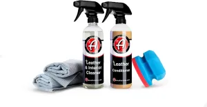 Adam’s Leather Care Kit - Leather Cleaner & Conditioner Car Cleaning Supplies | UV Protection for Interior Accessories Steering Wheel Seat Dash Vinyl Shoe Polish Jacket | Safe Auto Chemical (Kit)
