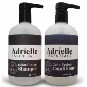 Adrielle Essentials Vanilla Ginger & Brown Sugar Scented Color Protect Hair Shampoo and Conditioner Set, 16 Oz Shampoo - 16 Oz Conditioner