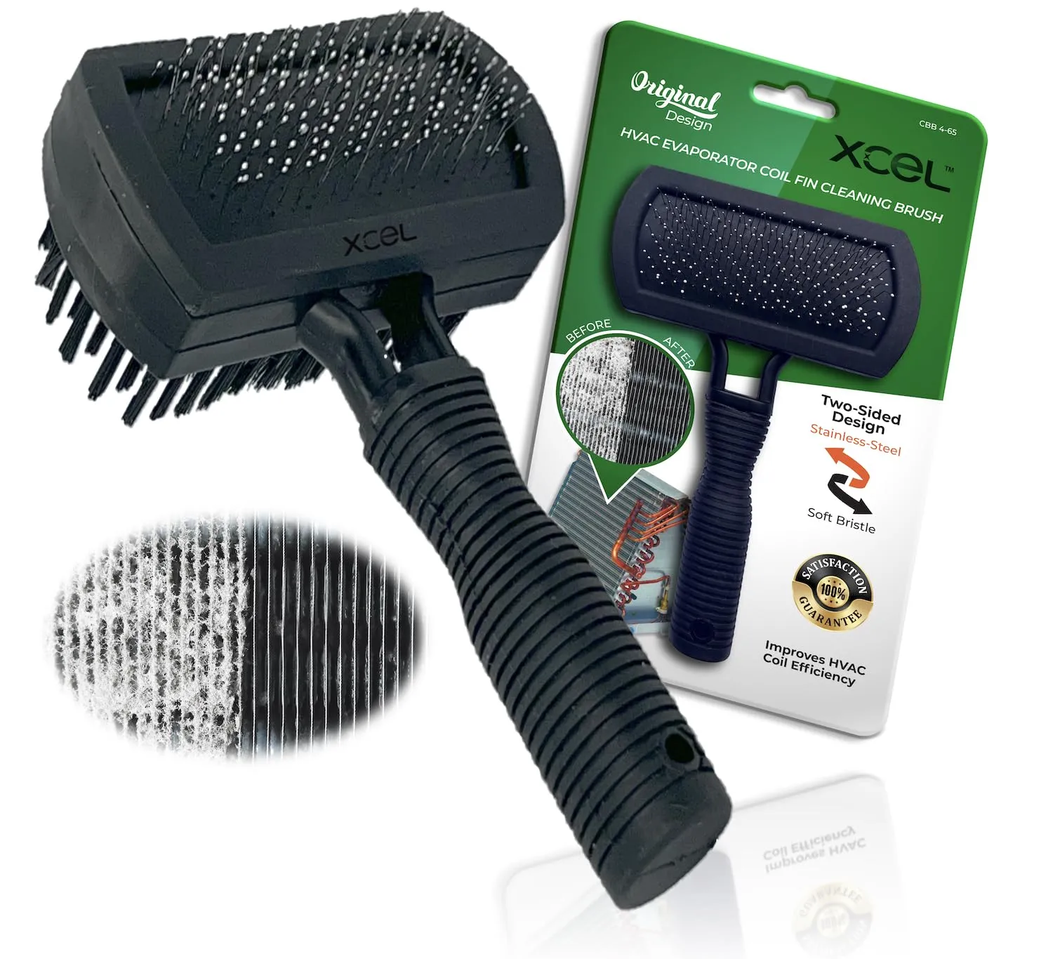 Advanced Coil Cleaning Fin Brush for AC Evaporator and Condenser Coils – Dual-Sided HVAC Coil Cleaner | Stainless Steel Pins & Soft Bristles | Improve Efficiency, Prevent Build-Up, Easy AC Maintenance