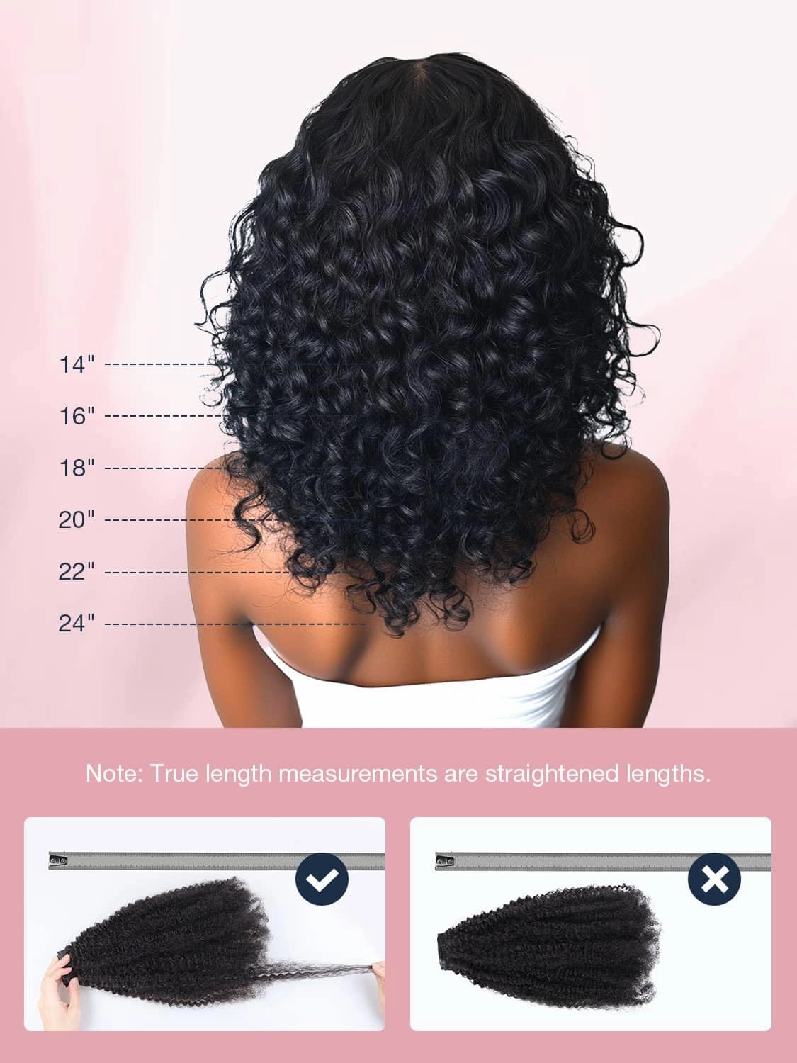 Afro Kinky Curly Clip-in Hair Extensions - Seamless, Human Hair, 20 Inch 110g Natural Black, Ultra-thin 0.8mm PU Weft