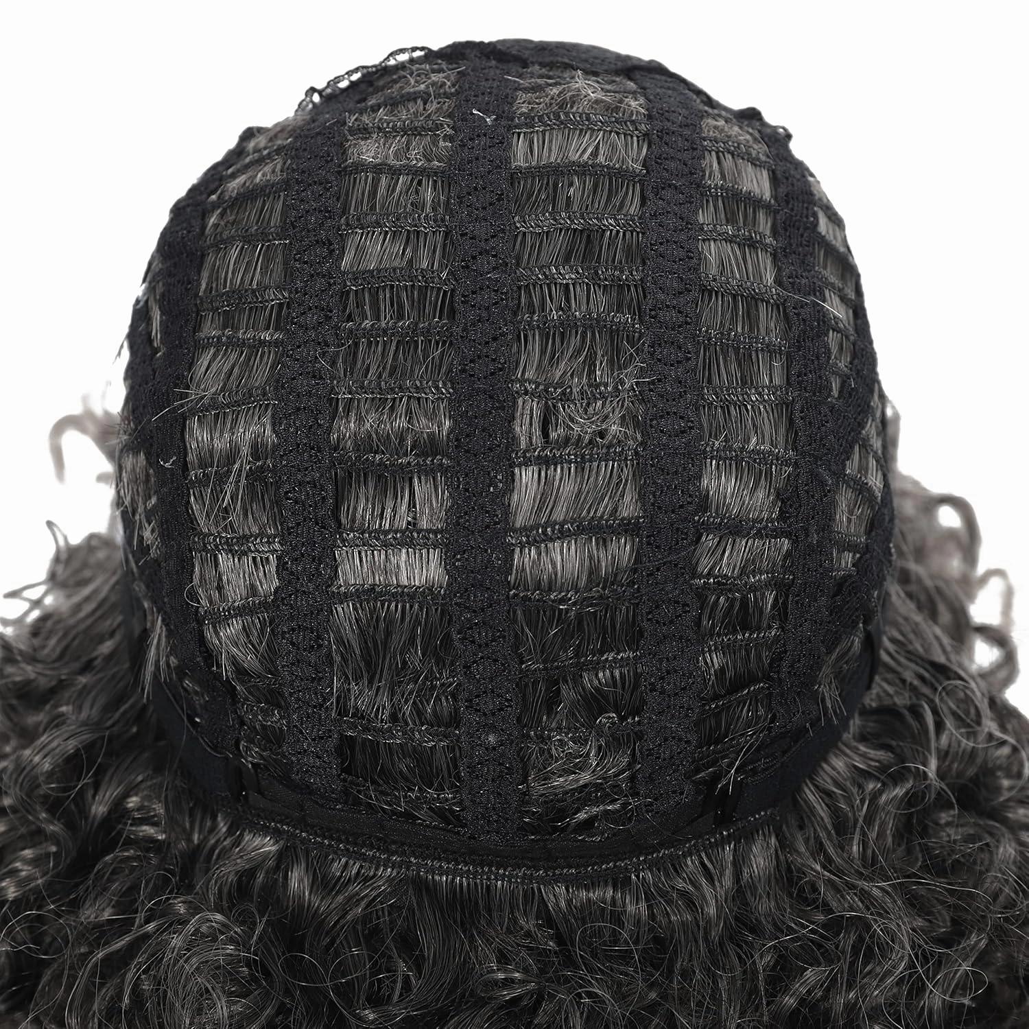 Afro Short Curly Gray Wigs for Black Women,Kinky Ombre Grey Wig With Bangs Synthetic Heat Resistant Hair for Daily Use