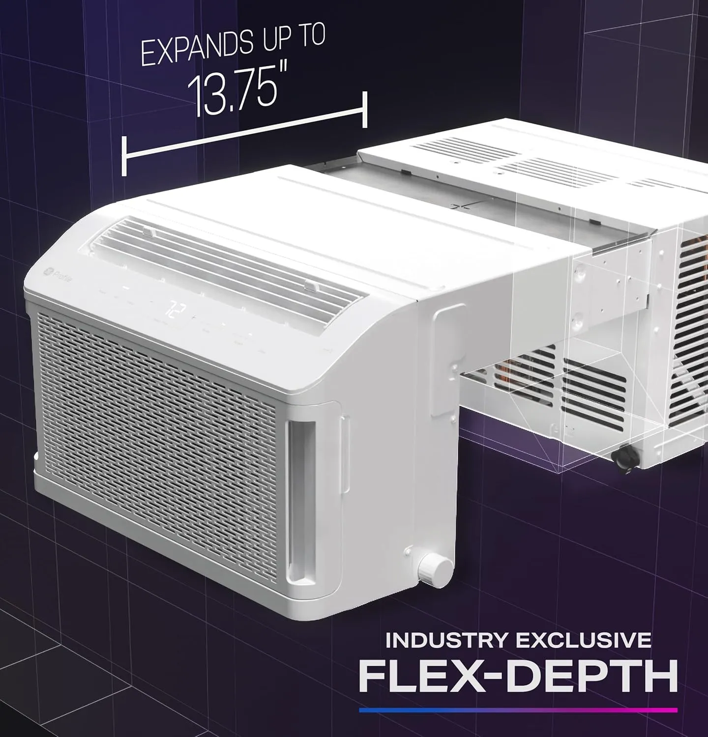 AHTT06BC GE Clearview Air Conditioner 6,100, WiFi Enabled, Ultra Quiet for Small Rooms up to 250 Sq. FT, Full Window View with Easy Installation, Flex-Depth Design, 6100 BTU, White