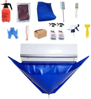 air Conditioner Cleaning Kit - Air Duct Cleaning Kit | Split AC Cleaning Kits | Air Conditioner Cleaning Cover Service Bag with Drainpipe | Complete Tool Set with Pressure Sprayer & Cleaner