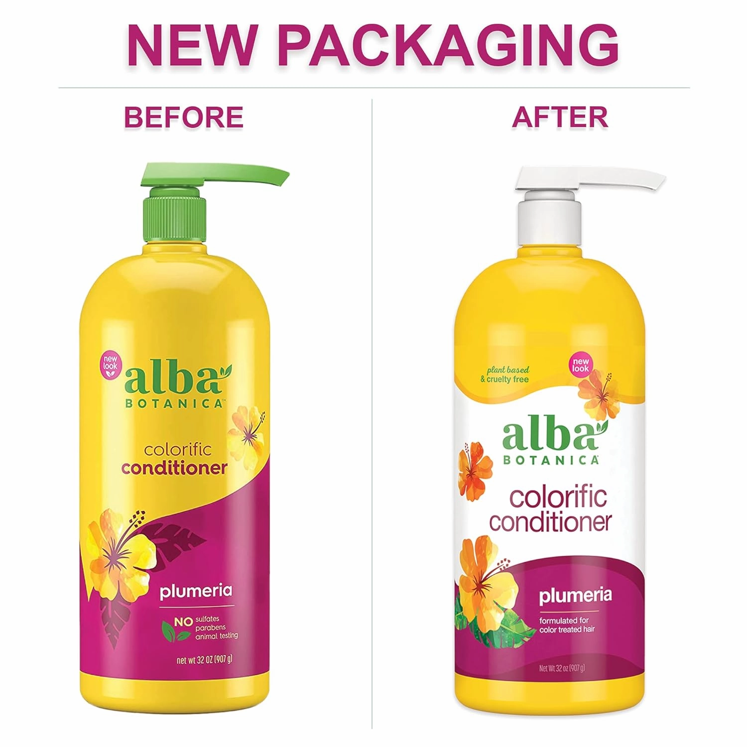 Alba Botanica Colorific Conditioner, Plumeria, 32 Oz