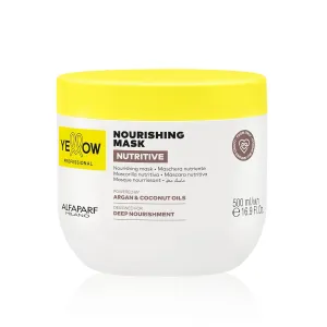 Alfaparf Milano Yellow Professional Moisturizing Hair Mask for Dry Hair - Anti-Frizz Mask that Nourishes, Hydrates, and Replenishes Hair – Deep Conditioner - Adds Shine - Vegan (16.9 fl oz / 500ml)