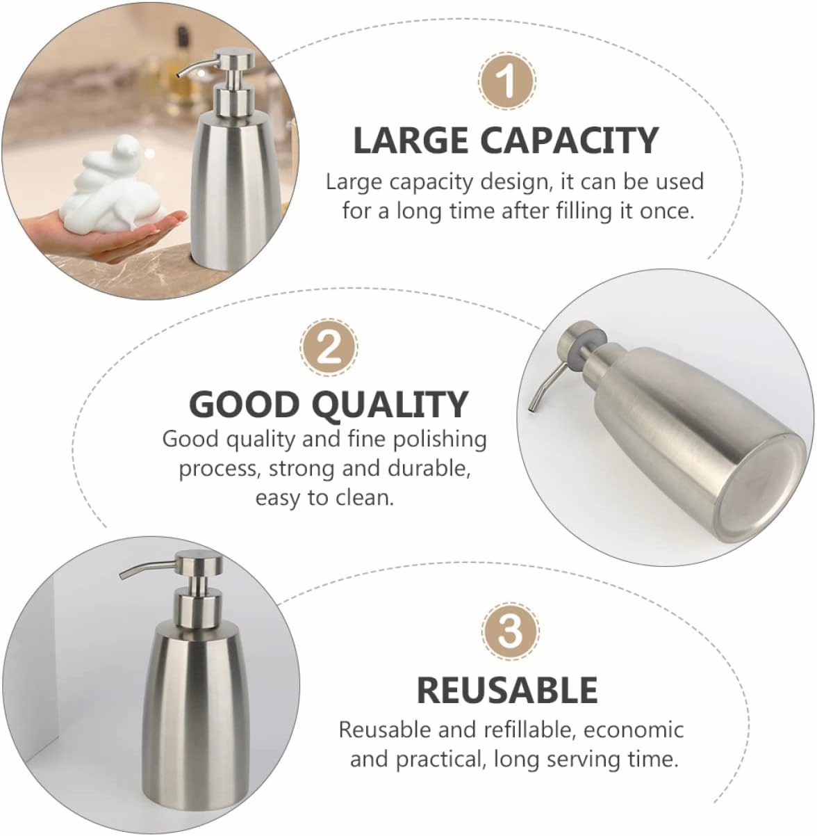 Alipis Pcs Foaming Sub Bottle Portable Stainless Steel Travel Size Mist Spray Bottle