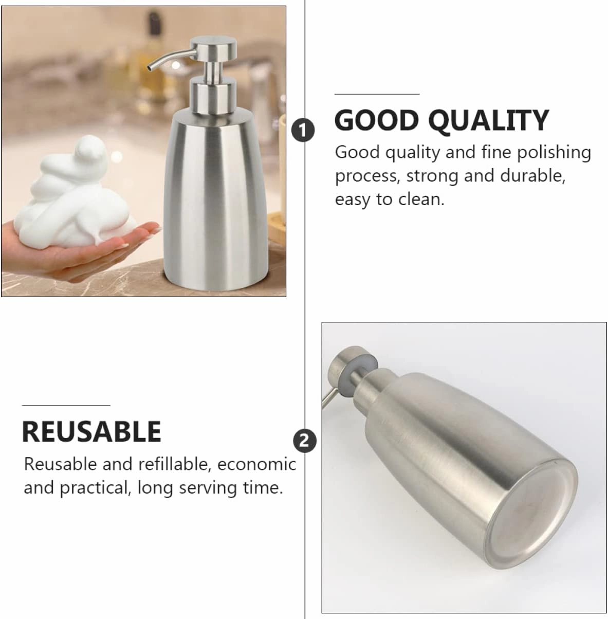 Alipis Pcs Foaming Sub Bottle Portable Stainless Steel Travel Size Mist Spray Bottle