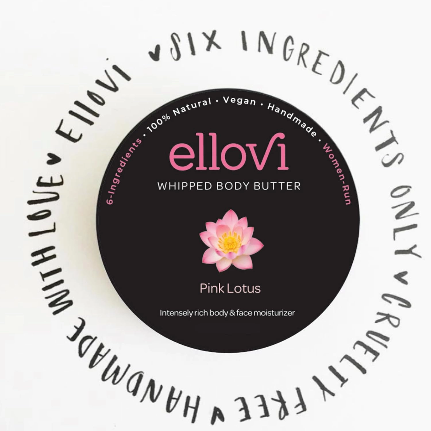 All-Natural Luxuriously Whipped Body Butter - Pink Lotus - Pure Enough to Eat - Made With Just 6 Vegan Ingredients - Ultra-Rich 100% Plant-Based Moisturizer For Naturally Healthy Skin (2oz)