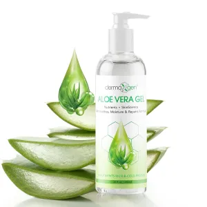 Aloe Vera Gel - Organic 100% Pure Aloe   Witch Hazel   Vitamin C   Vitamin E - Skin Soothes, Moisture And Repair Formula, Nutrients Rich And Cold Pressed - 16 Fl Oz