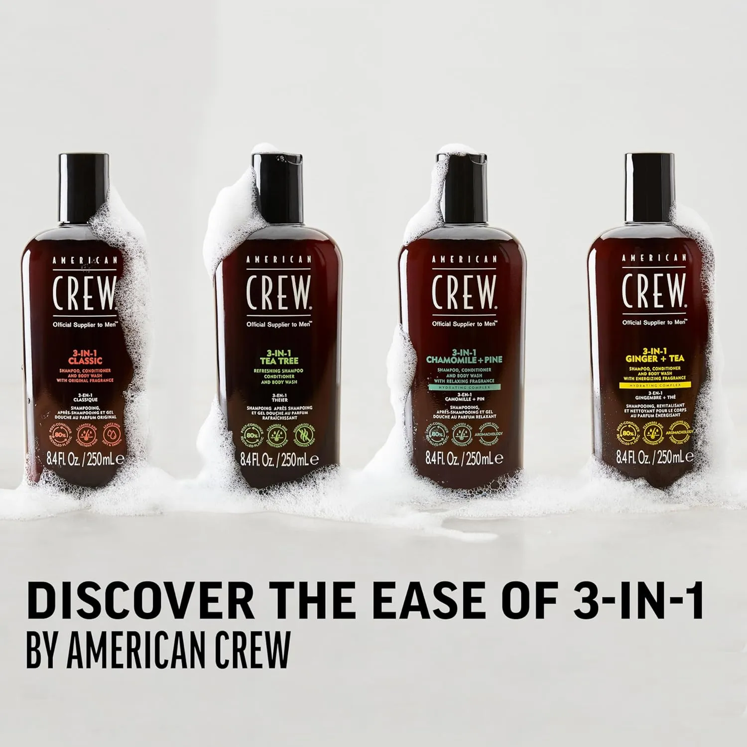 AMERICAN CREW 3-IN-1 CHAMOMILE   PINE Shampoo, Conditioner and Body Wash, 15.2 Fl Oz (Pack of 1)