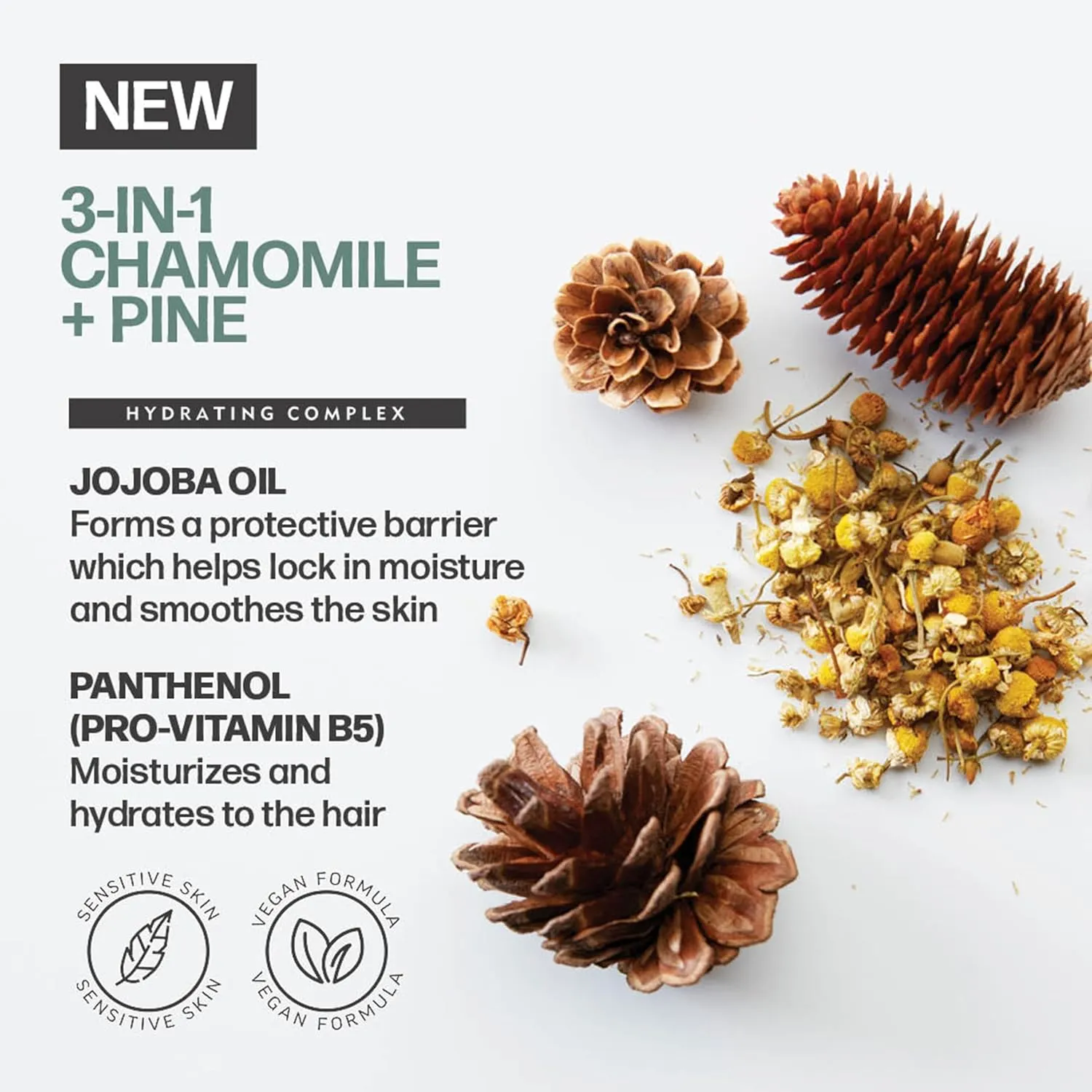 AMERICAN CREW 3-IN-1 CHAMOMILE   PINE Shampoo, Conditioner and Body Wash, 15.2 Fl Oz (Pack of 1)