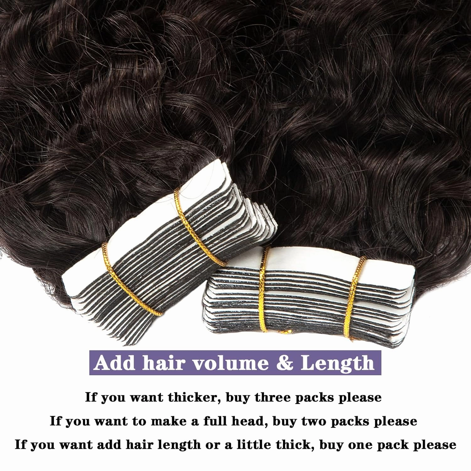 Anrosa Jerry Curly Hair Extensions Real Human Hair Tape in Darkest Brown Seamless Skin Weft Kinky Curly Hair Extensions Human Hair 20 inch Full Head Tape in Extensions for Black Women 50g 20pcs