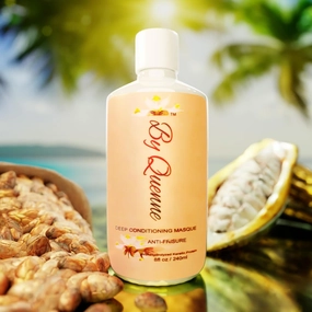 Anti-Frizz Deep Conditioning Masque, Revitalize Dry Frizzy Hair Infused with Organic White Flower Extracts, Safe for Colored Hair, Sulfate and Paraben-Free.