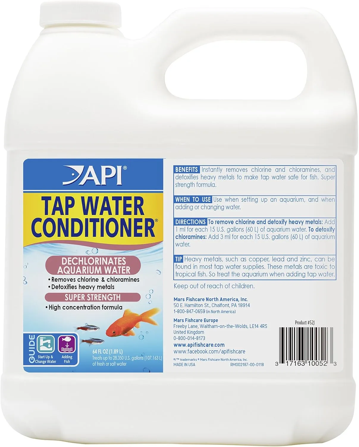 API TAP WATER CONDITIONER Aquarium Water Conditioner, 64-Ounce,White