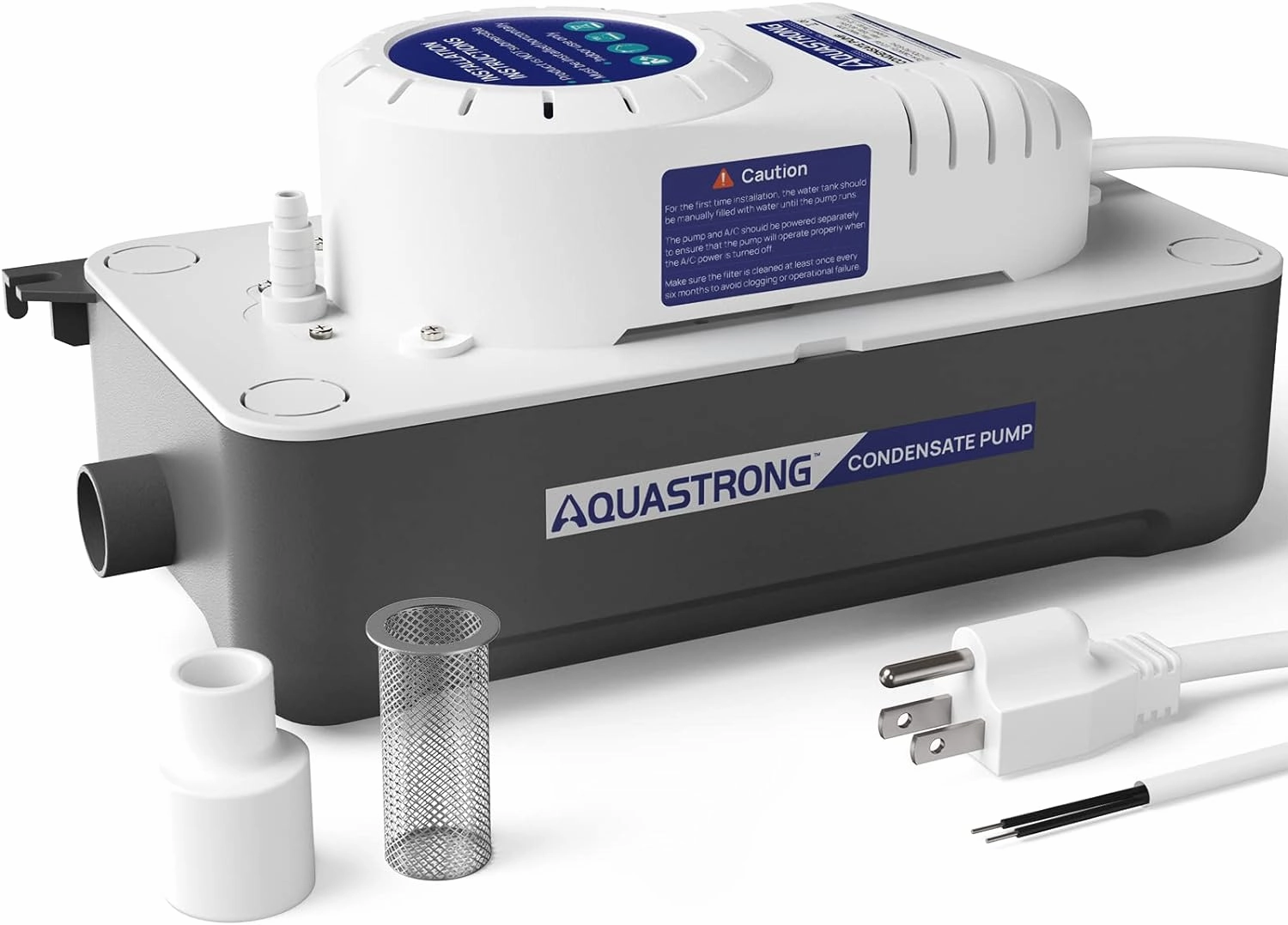 Aquastrong 1/38 HP 85 GPH HVAC Condensate Pump, 115V/230V, Automatic Safety Switch, AC Condensate Removal for Air Conditioner, Furnace, Dehumidifier, 3.3' Power Cord