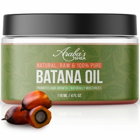 Araba's Shea Raw Batana Oil for Hair Growth – 100% Pure, Unrefined, Organic Batana Hair Oil from Honduras | Moisturizes Scalp, Restores Shine – Natural Haircare & Conditioner for Men & Women – 4oz