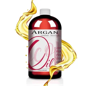 Argan Oil -Cold Pressed 16 oz Pure Natural Extra Virgin Unrefined Argan Moroccan Marrakesh Oil Moisturizer Hair Face Lips Body Scalp Skin Hair