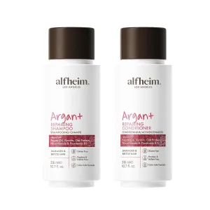 Argan Repairing Shampoo & Conditioner Set | Sulfate-Free&Paraben-Free | Argan Oil, Keratin & Niacinamide for Dry, Damaged, Color-Treated Hair | Hydrating, Strengthening & Anti-Frizz|10.7oz*2