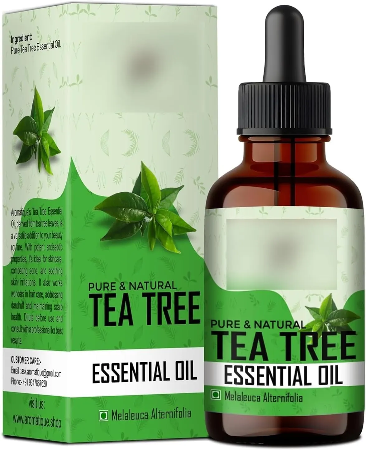 AS T'ea Tree Oil for Face - Tea Tree Essential Oil for Skin, Hair Growth, Scalp, Acne - Tea Tree Oil 15 ml